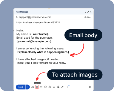 Screenshot showing email body
